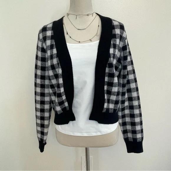 Buffalo Check Cropped Cardigan - Picture 1 of 14